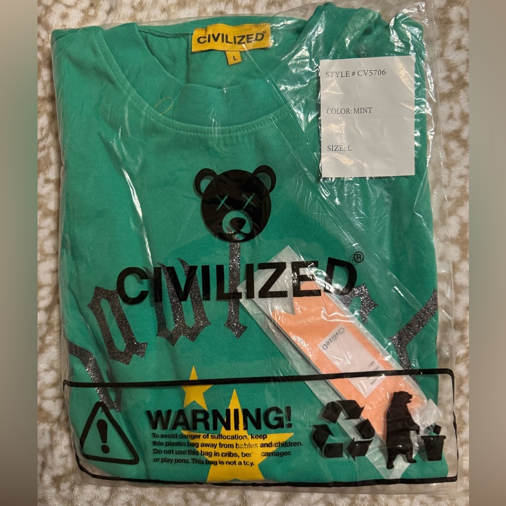 NWT Civilized Mint Green Graphic Tee